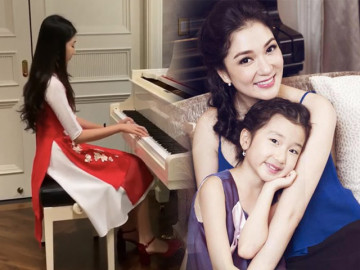 Con gái Hoa hậu Nguyễn Thị Huyền dáng chuẩn mẫu, góc nghiêng thần thánh, được khuyên theo gót mẹ