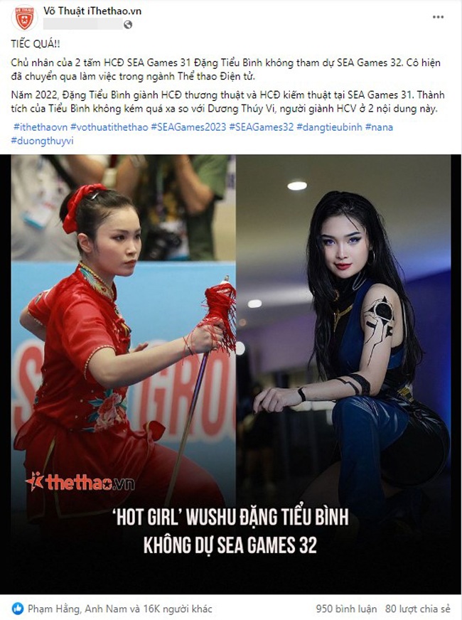 Hotgirl Wushu Đặng Tiểu Bình tỏa sáng tại SEA Games ở vai trò mới, nhan sắc không phải amp;#34;vũ khíamp;#34; tối thượng - 1