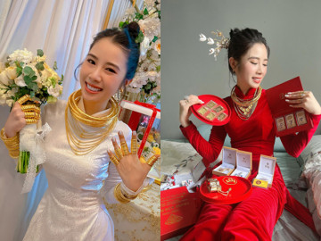 Đám cưới siêu khủng ở Đồng Nai: Cô dâu được tặng 11 cây vàng, nhẫn hột xoàn 2 tỷ và tiền mặt chưa kịp đếm