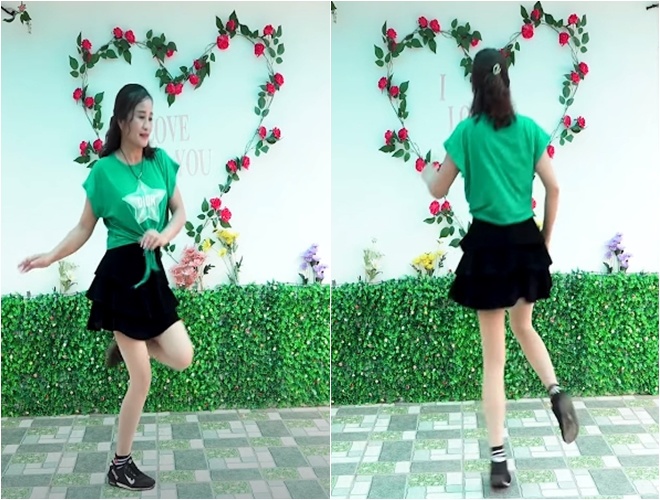 Nhìn từ đằng sau, khó ai đoán ra đây đã là một bà ngoại U50!