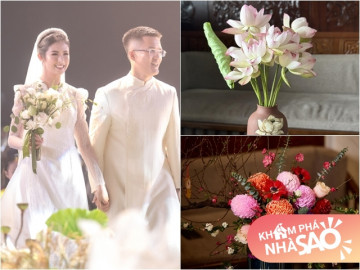Hoa hậu ngoan nhất Việt Nam lãng mạn cắm hoa chờ chồng về, không hổ danh có 9 hoa tay