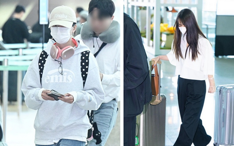 Han Hyo Joo và Park Bo Young ăn mặc kín mít nhưng vẫn nổi bần bật tại sân bay.
