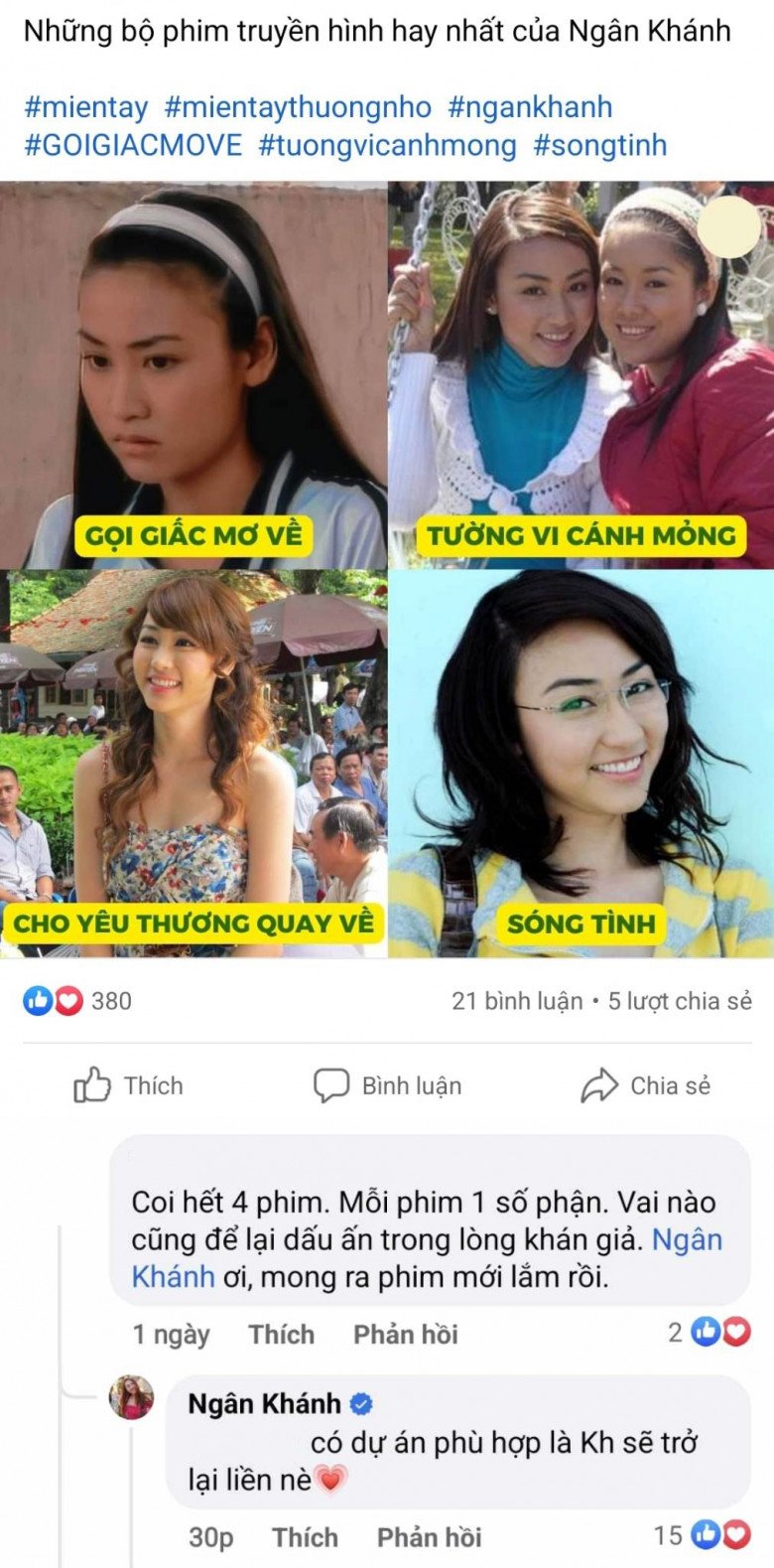 Phản hồi mới nhất của Ngân Khánh về việc trở lại hoạt động nghệ thuật.