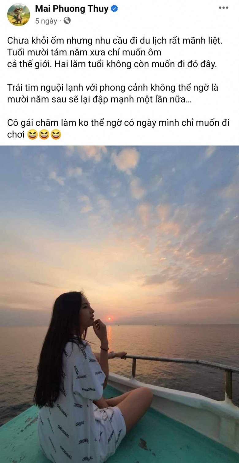 Mai Phương Thúy có thái độ lạc quan trước tình trạng hay ốm của mình.