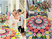 Yêu con - Mâm cúng thôi nôi con gái MC Vân Hugo hoành tráng nhất nhì showbiz Việt, ai cũng tấm tắc khen: Đúng chuẩn nhà tài phiệt!