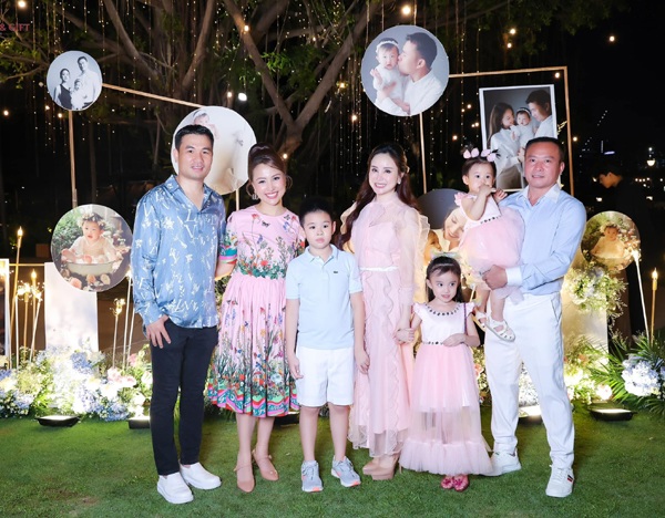 Vy Oanh rạng rỡ xuất hiện cùng chồng con trong tiệc sinh nhật con gái MC Vân Hugo - 1