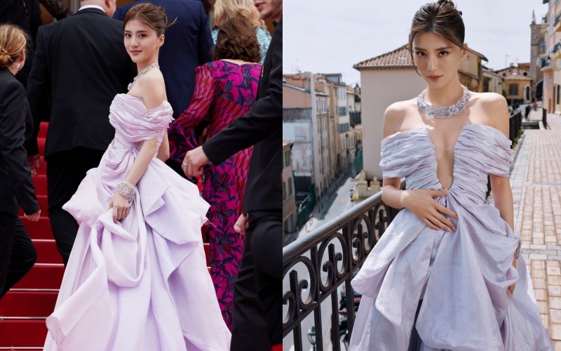 Đây là lần đầu tiên Ngô Thiên Ngữ đến Cannes với vai trò người mẫu của một thương hiệu.
