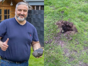 Tin tức - Đang ngồi uống cafe thì viên đá từ trên trời rơi xuống trúng nhà, người đàn ông "cười phớ lớ" vì trúng số