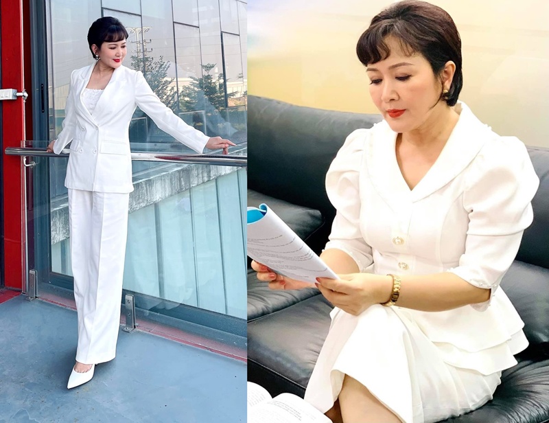 Ở Thương Ngày Nắng Về, NSND Minh Hòa đã chinh phục vai diễn nữ tổng tài với những set đồ thời trang công sở thanh lịch, hợp mốt, toát lên vẻ quyền lực, sang trọng.
