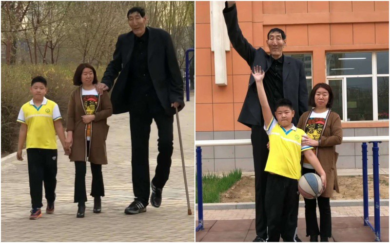 Con trai Thiên Hựu của họ ở tuổi 15 đã cao tới 1,8m. Bác sĩ khám sức khỏe cho cậu bé từng nói cậu bé cao đến 1,9m là không vấn đề gì, còn có cao vượt trội như ông Hỷ Thuận hay không thì chưa rõ.
