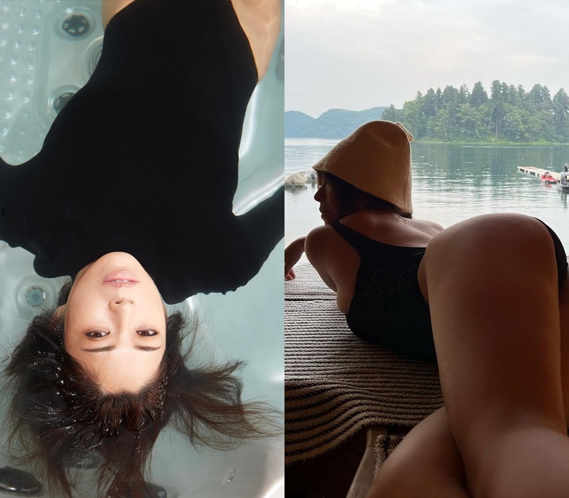 Có lẽ vì từng gắn với bơi lội nên những shoot hình chụp quảng cáo của người đẹp xứ Phù Tang thường gắn liền với hồ bơi và biển.

