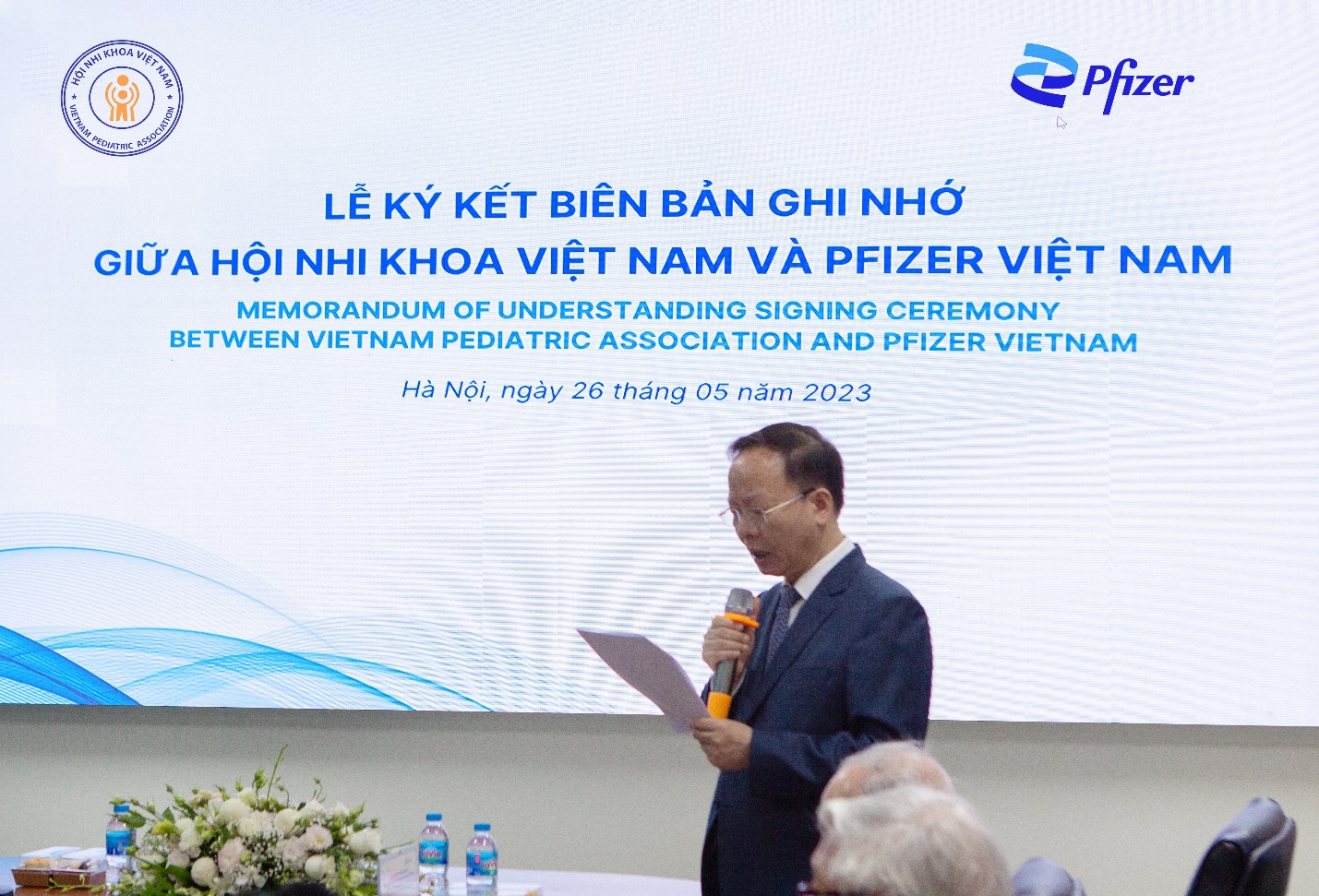PGS. TS. Trần Minh Điển – Chủ Tịch Hội Nhi khoa Việt Nam chia sẻ trong buổi lễ.