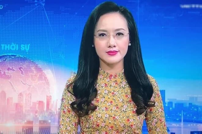 BTV Hoài Anh trên sóng thời sự.