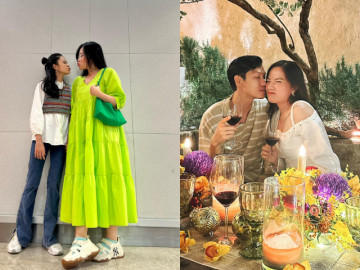 "Đọ chân" với ái nữ 12 tuổi cao kều gần 1m65, vợ cũ Lâm Vinh Hải được khen "bầu xinh quá"