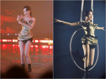 Chi Pu được khán giả Trung Quốc nhận xét liều khi nhào lộn trên không