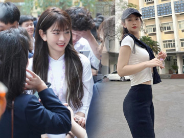Nữ MC truyền hình đi học mà mặc đồ bó chẽn, biến sân trường thành sàn diễn thời trang