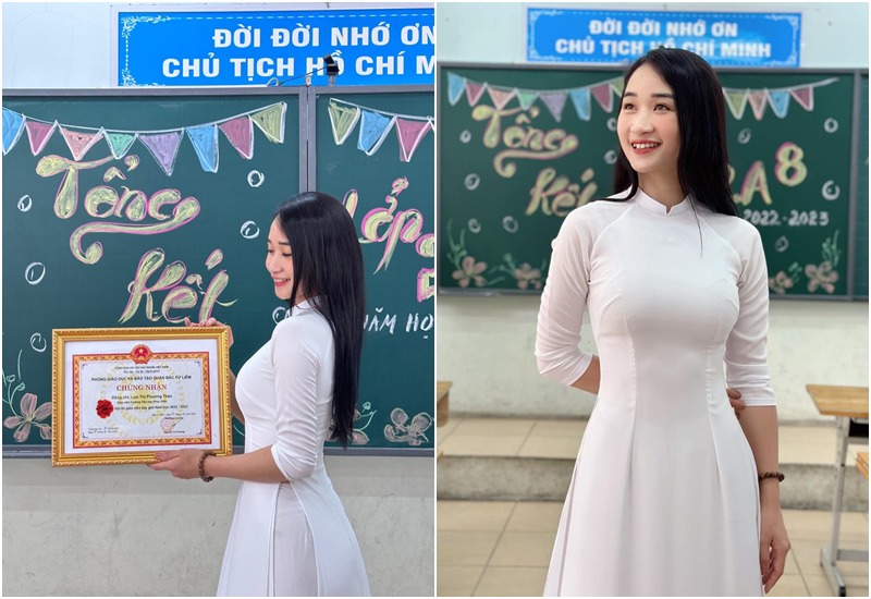 Vừa qua trong lễ tốt nghiệp năm học 2022-2023, cô giáo Thảo vinh dự khoe tấm bằng khen là giáo viên giỏi năm học 2022-2023 khiến ai nấy khen nức nở.
