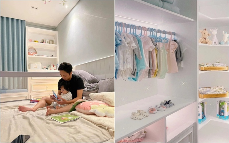Cô bé Suchin cũng được đầu tư không gian riêng rất dễ thương, cô bé có cả tủ đồ lớn chứa những món thời trang, phụ kiện.

