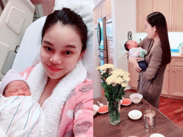 Giang Hồng Ngọc lần đầu công khai ảnh bí mật sinh con ở Mỹ, nhóc tì bị mẹ gọi "ông già khó tính"