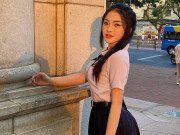 Xuất hiện hot girl mặc đồng phục kín đáo, vẫn khoe đường cong tưng bừng