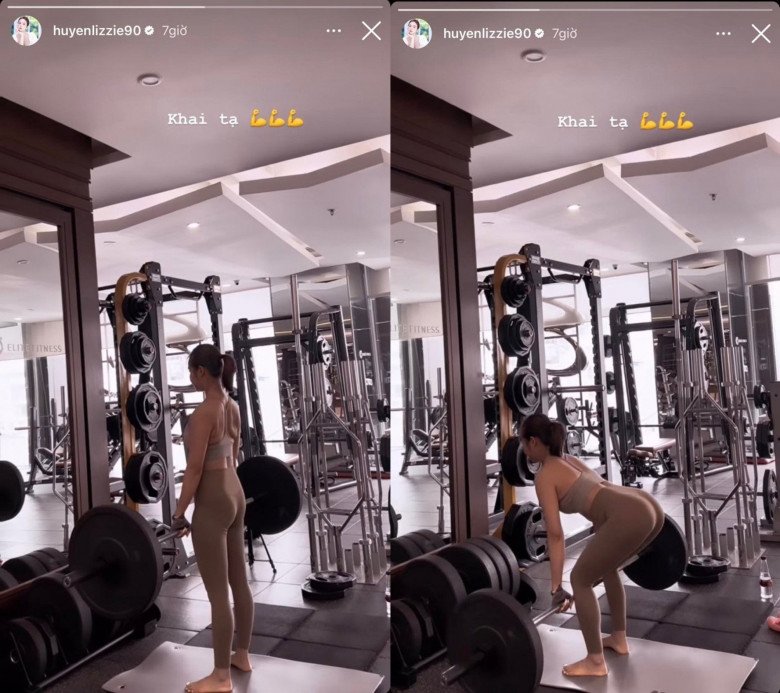 Những ngày xuân, người người nhà nhà vẫn còn bánh chưng đuề huề thì cô đã sớm quay trở lại phòng tập và khai tạ.