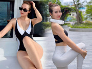 Làm đẹp - Huyền Lizzie diện bikini cọng thun khoe 2 vết sọc cơ thể mơ ước, "mẹ chồng" khen nức nở