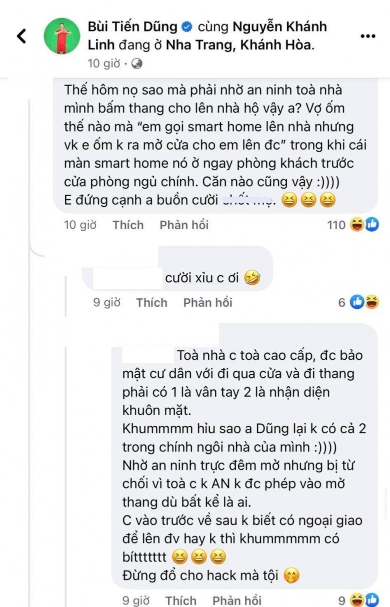  Một bình luận được cho là từ hàng xóm sống cùng tòa nhà cho rằng Bùi Tiến Dũng và vợ đã có xích mích từ trước.
