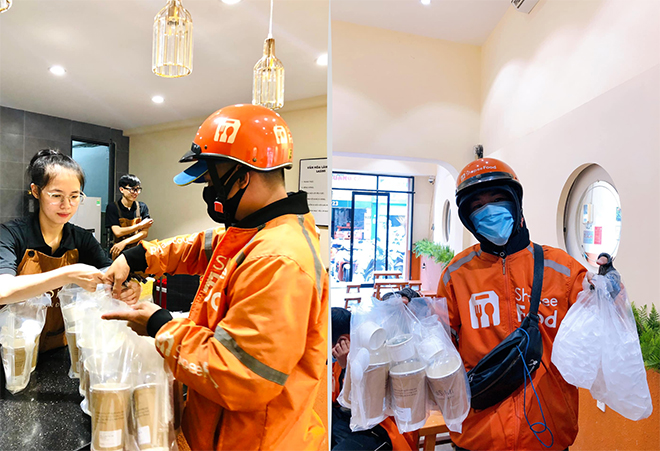 Nhân viên bận rộn làm đơn, shipper tất bật giao hàng là những hình ảnh thường thấy tại tiệm trà sữa ô long Lasimi.