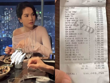 Ăn tối hoá đơn hơn 116 triệu, Ngọc Trinh tá hỏa than đắt, cảm thấy phí tiền