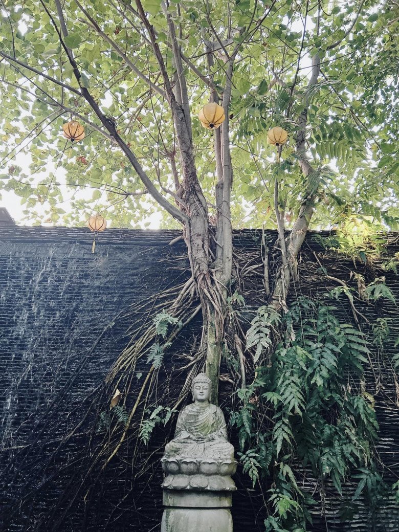 Anh còn chia sẻ: Bốn năm trước ba nhánh bồ đề tự mọc trong dòng thác đổ liên hồi phía sau Ngài, bốn năm sau đã hoá đại thụ tự thưở nào. Cảm ơn tạo hoá đã cho gia đình Khoa một chốn thiêng liêng đến lạ kỳ...