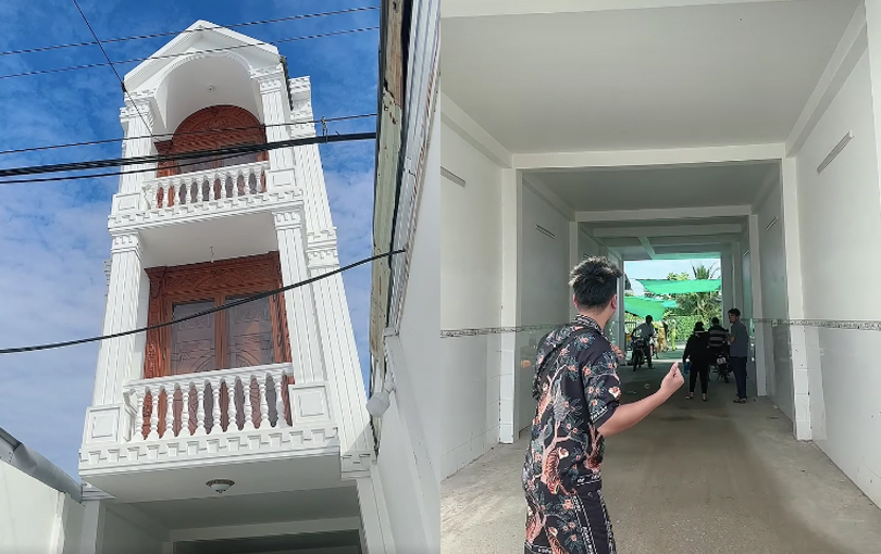 Phía tầng trên ngôi nhà được thiết kế như bình thường, nhưng tầng 1 không khác gì con đường dẫn vào khu chợ, người dân thoải mái qua lại