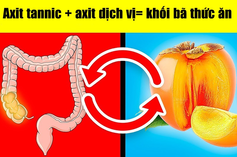 Trái cây giàu axit tannic: Quả hồng, cà chua giàu axit tannic sẽ kết hợp với axit dịch vị tạo thành các khối bã thực phẩm không tan, gây đau dạ dày, đầy bụng, khó tiêu.
