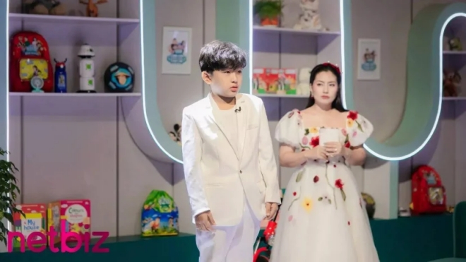 Diễn viên nhí Trường Phú tại chương trình được phát sóng.