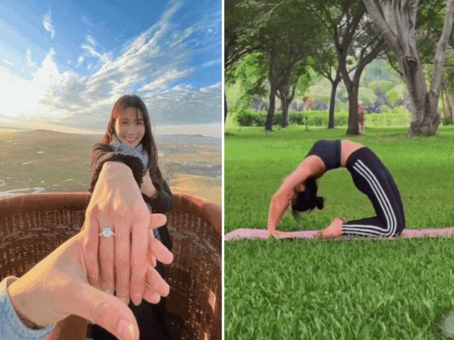 Làm đẹp - Mỹ nhân Việt được cầu hôn trên khinh khí cầu bẻ cong cơ thể giữa công viên, "chuốt" thân hình búp bê