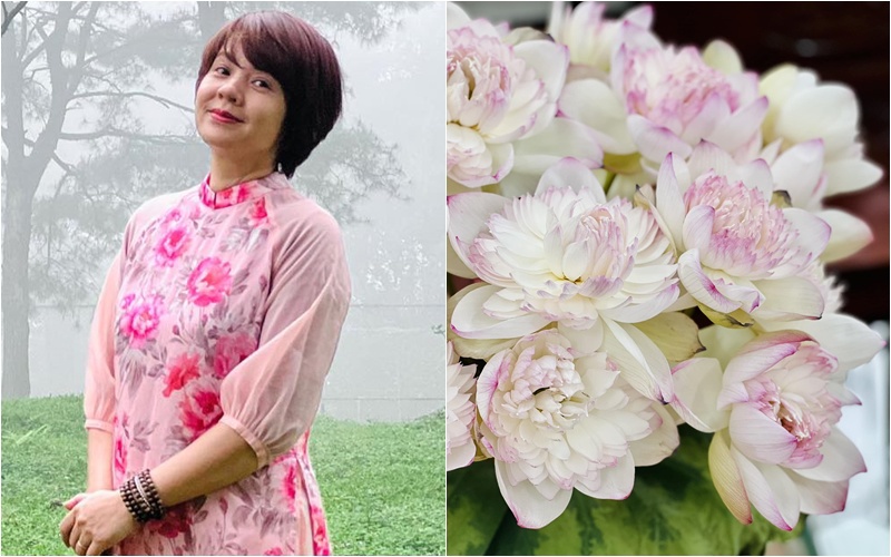 Gần đây, Giám đốc VFC Diễm Quỳnh cũng chia sẻ hình ảnh hoa sen ngọt ngào và thổ lộ: "Luôn yêu cuộc sống với mọi thăng trầm của nó".
