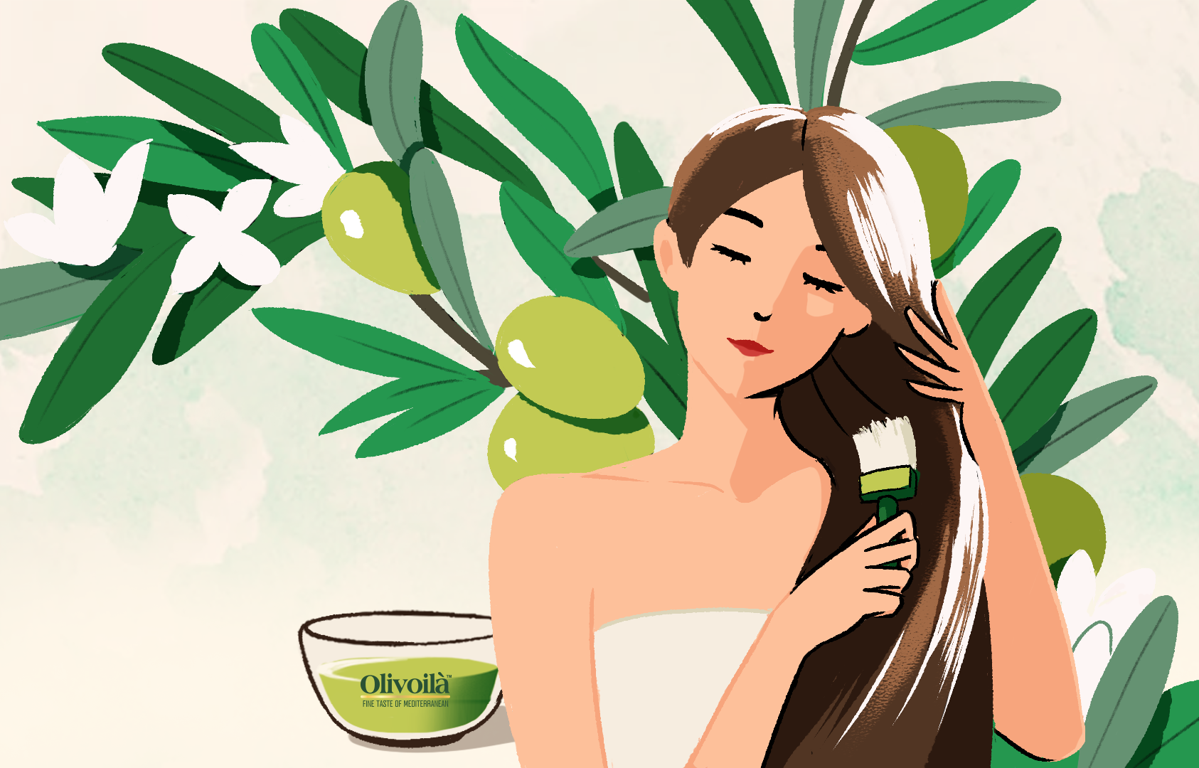 Ủ tóc cùng dầu ôliu: Dưỡng tóc mượt mà, có Olivoilà!