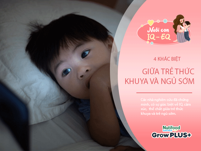 Nuôi con IQ EQ - Đứa trẻ thức khuya và trẻ ngủ sớm sau 1 năm khác biệt rõ rệt