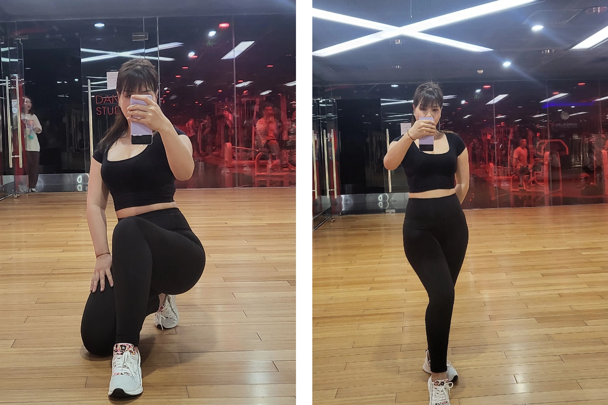 Còn nhớ trước đó, cô còn tự ti than thở nhìn đâu cũng thấy mỡ trên  mạng xã hội. Có lẽ đó cũng là động lực để bà mẹ bỉm sữa chăm chỉ đến phòng gym.