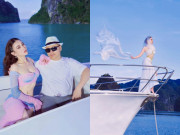 Giải trí - Vợ chồng Phương Oanh tình tứ trên du thuyền, "bàn tay hư" của Shark Bình thành tâm điểm