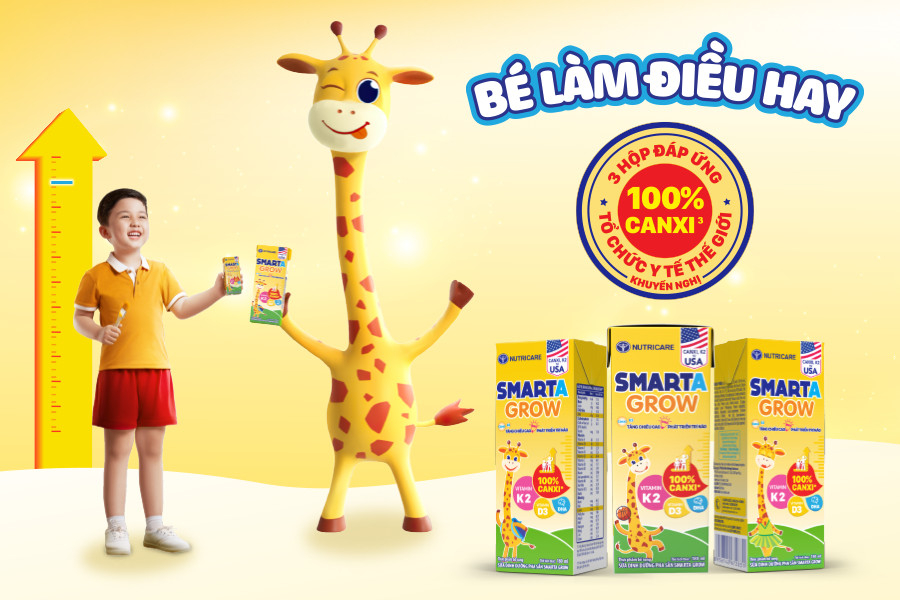 Smarta Grow 2+ mới với hàm lượng 1100mg Canxi đáp ứng khuyến nghị của Tổ Chức Y Tế Thế Giới giúp trẻ cao lớn vượt trội - 5