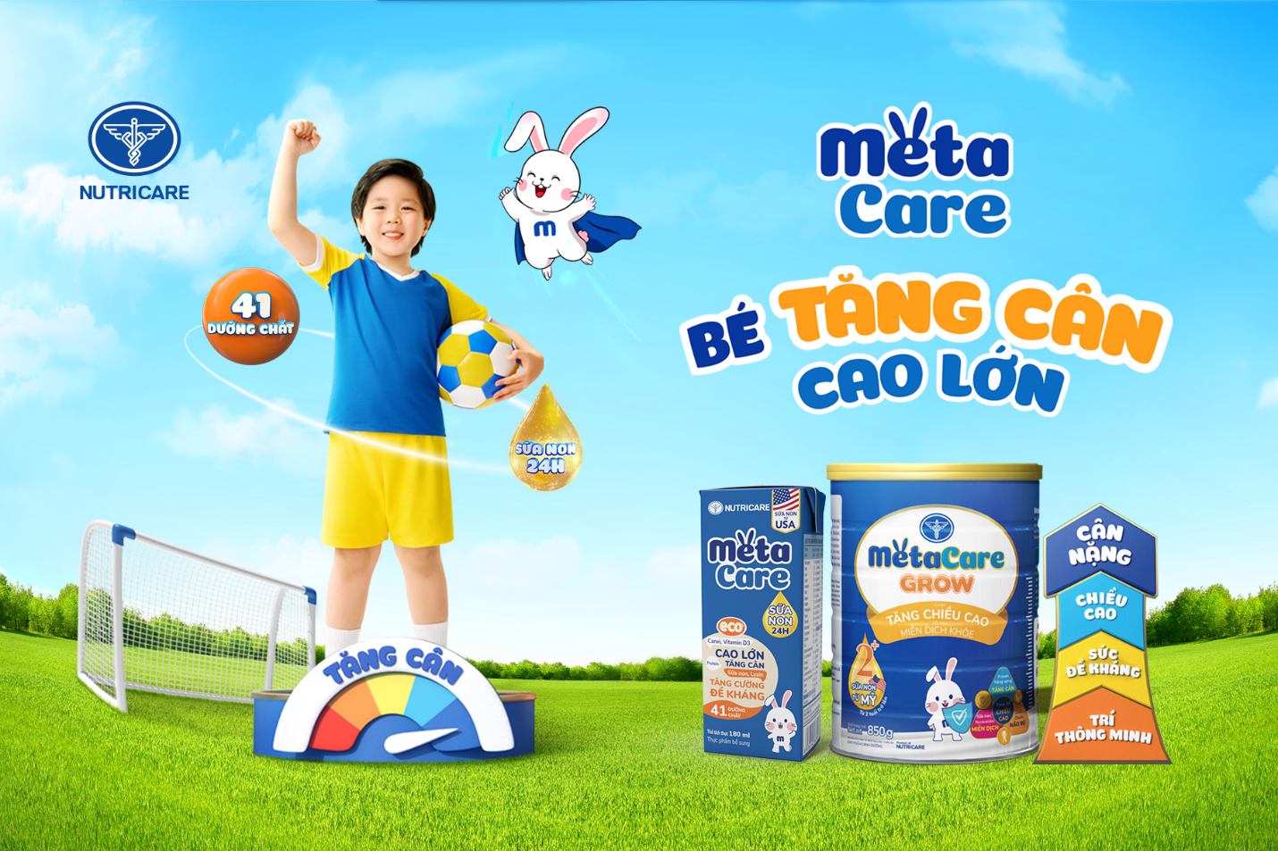 Metacare Innovation Metacare cùng mẹ nuôi con tăng cân, cao lớn mỗi ngày