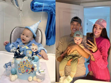 Quý tử lai Tây nhà Bùi Tiến Dũng chưa tròn 1 tuổi đã sinh nhật 7 lần, mắt màu lạ nhưng giống bố hơn mẹ