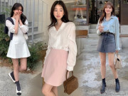 4 công thức phối áo sơ mi và chân váy ngắn, chị em công sở mặc đẹp mỗi ngày