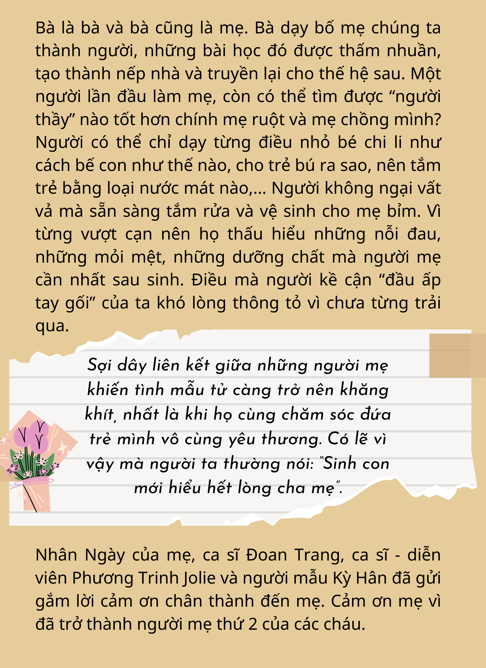 Đoan Trang, Kỳ Hân, Phương Trinh Jolie gửi lời cảm ơn mẹ đã trở thành người mẹ thứ 2 của các cháu - 5