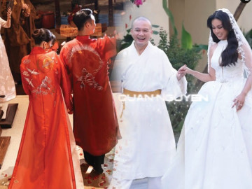 Thiên kim gia tộc sống thiền bí ẩn nhất Việt Nam làm cô dâu, mặc áo dài cưới độc nhất vô nhị