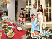 Bếp Eva - Bữa cơm dân dã nhà siêu mẫu Hà Anh toàn rau muống, dưa cà nhưng trang trí lãng mạn như nhà hàng