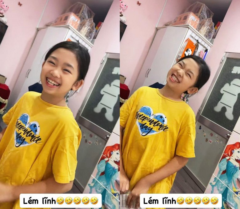 Dáng vẻ đáng yêu của con gái Mai Phương.