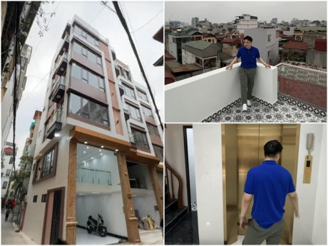 Ở chung cư view Hồ Tây nửa năm đã chán, nam TikToker tậu luôn nhà đất 7 tầng giữa Thủ đô cho bố mẹ