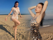 Thời trang - Không phải bikini, Hồ Ngọc Hà mặc kiểu "váy dính người" đi biển, khoe dáng không giống phụ nữ 3 con