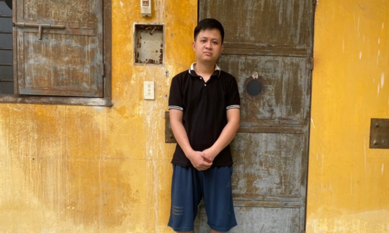 Vũ Văn Thuận tại cơ quan Công an. (Ảnh: Công an Quảng Ninh)